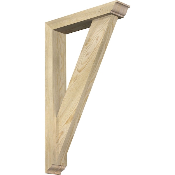 Ekena Millwork Traditional Traditional Rough Sawn Bracket w/ Offset Brace, Douglas Fir, 4"W x 18"D x 30"H BKT0402X18X30TRA01RDF - main